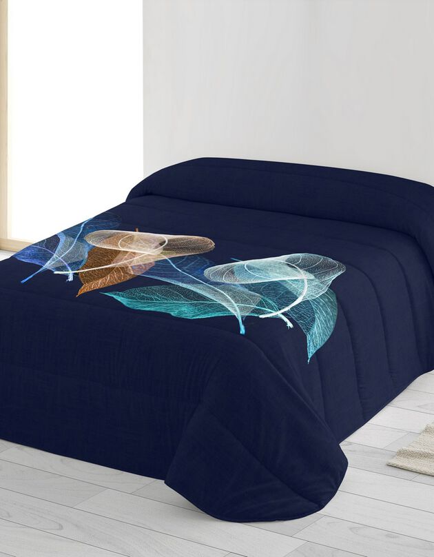 Dekbed in microvezel met 'harmonie' print, 200 g/m2 (blauw)