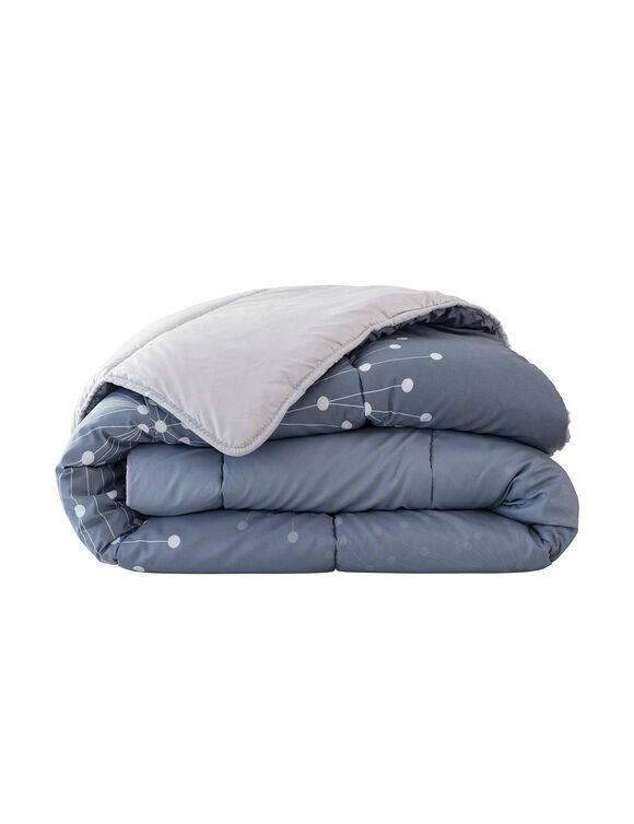 Dekbed in microvezel met vuurwerkmotief 200g/m2 (grijsblauw)