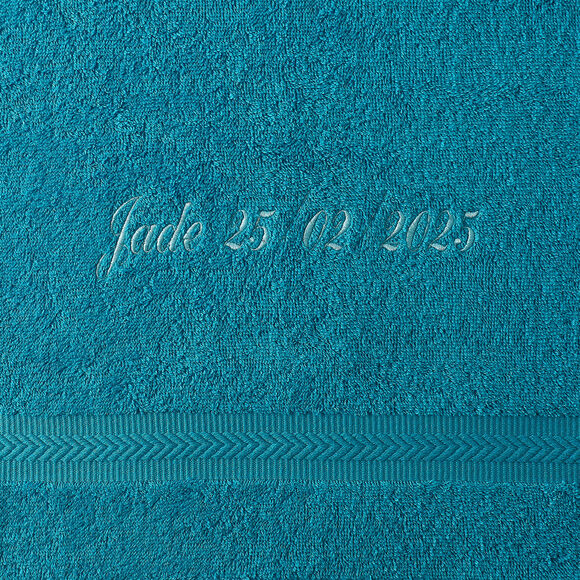 Effen handdoek, zacht comfort, personaliseerbaar (turkoois)