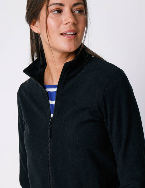 Veste polaire zippée manches longues (noir)