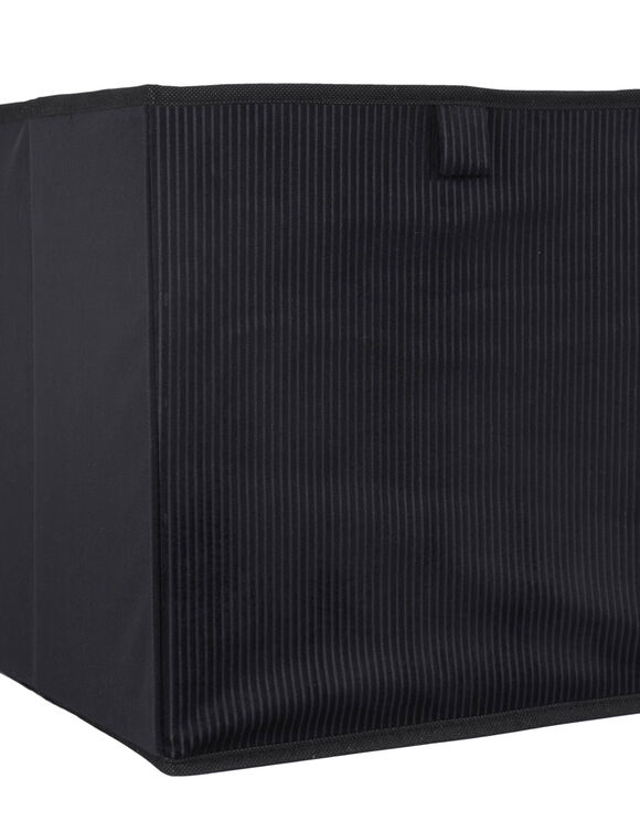 Cube de rangement pliable, velours (noir)