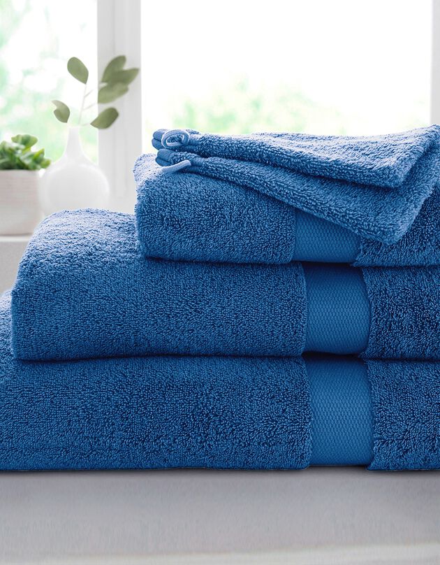 Effen badstof in katoen en modal 500 g/m2 (marineblauw)