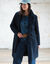 Manteau maille bouclette col tailleur (marine)