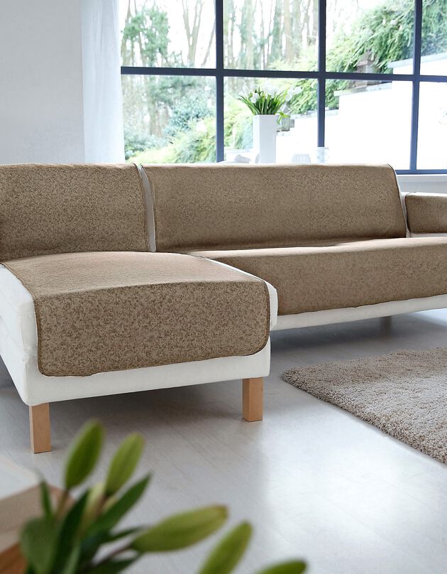 Slipvrije salonbescherming, faux-uni collectie (taupe)