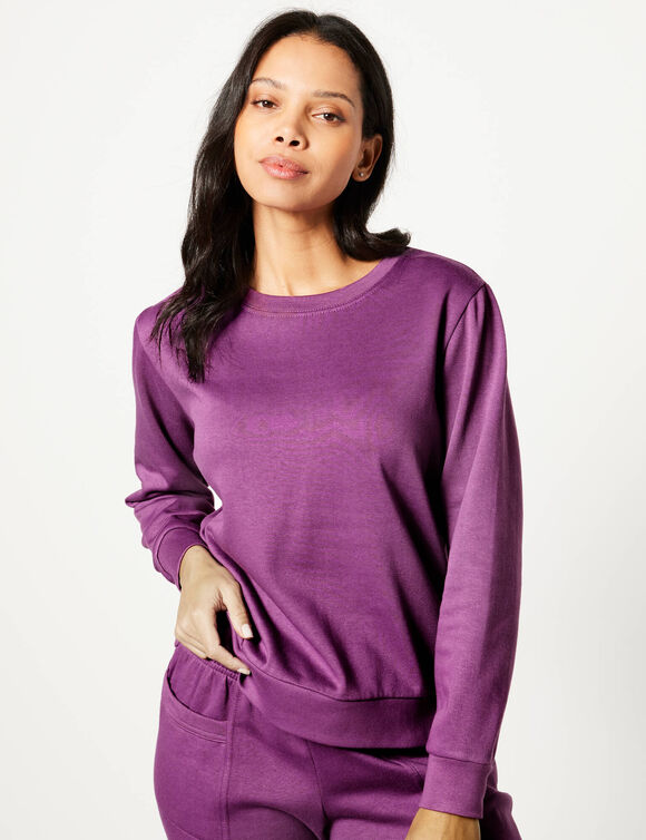 Sweat molleton uni (raisin)