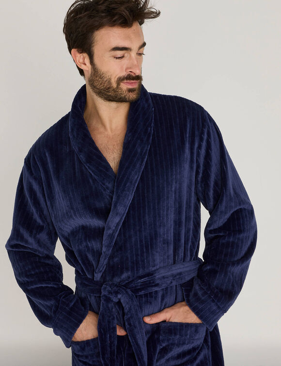 Fleece-kamerjas met een zachte, getecteureerde pluche-achtige textuur (blauw)