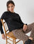 Trui met ronde hals, fantasietricot met zachte touch (zwart)
