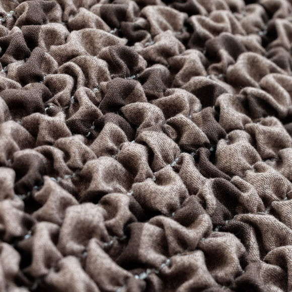 Housse bi-extensible microfibre gaufr&eacute;e graphique pour fauteuil cabriolet (chocolat)