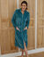 Kamerjas met rits in fleecetricot met textuur (smaragd)