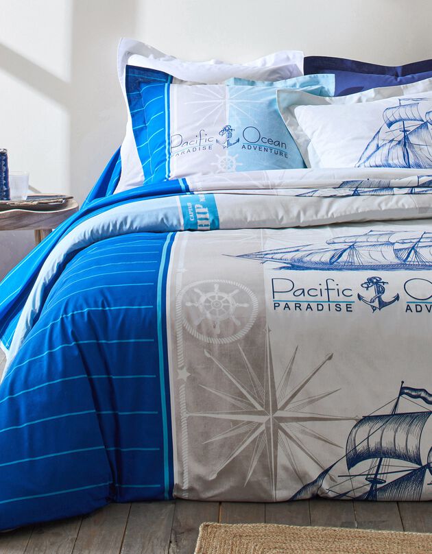 Bedlinnen Pacific - katoen (blauw)