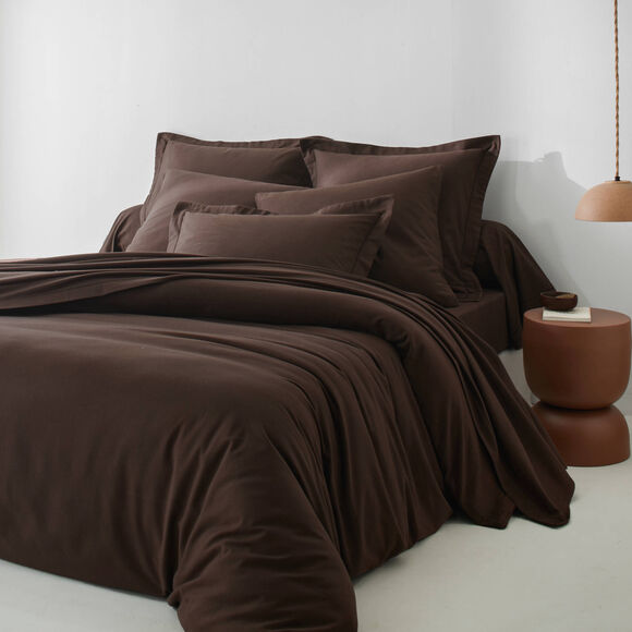 Linge de lit uni - flanelle 160 g/m&sup2; (chocolat)