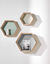 &Eacute;tag&egrave;re murale hexagonale en bois - lot de 3   (naturel)