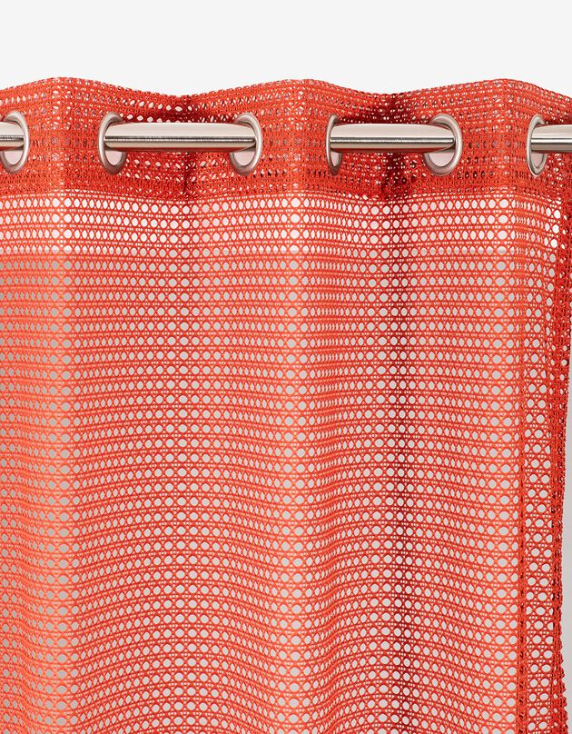 Paneelgordijn met geborduurd webbing-effect (terracotta)