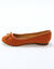 Platte ballerina's van microvezel (karamel)