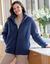 Sherpa-jas met ritssluiting (blauw)