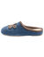 Chaussons mules fleur brod&eacute;e - largeur confort (bleu indigo)