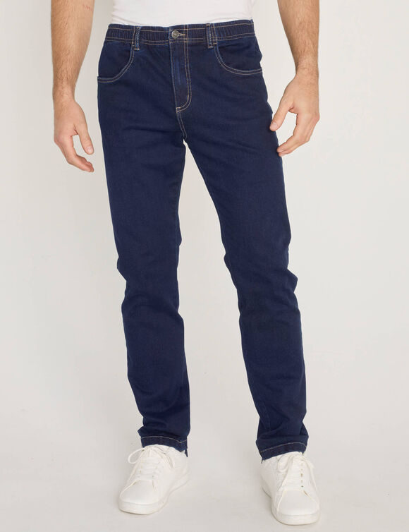 Jean droit taille &eacute;lastiqu&eacute;e - L28 (brut)