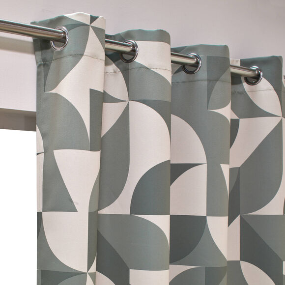 Rideau occultant imprim&eacute; graphique (vert)