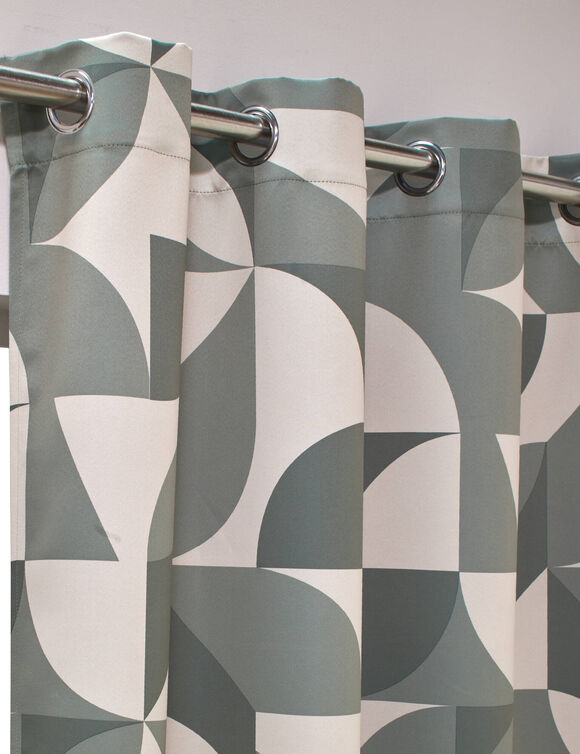 Rideau occultant imprim&eacute; graphique (vert)