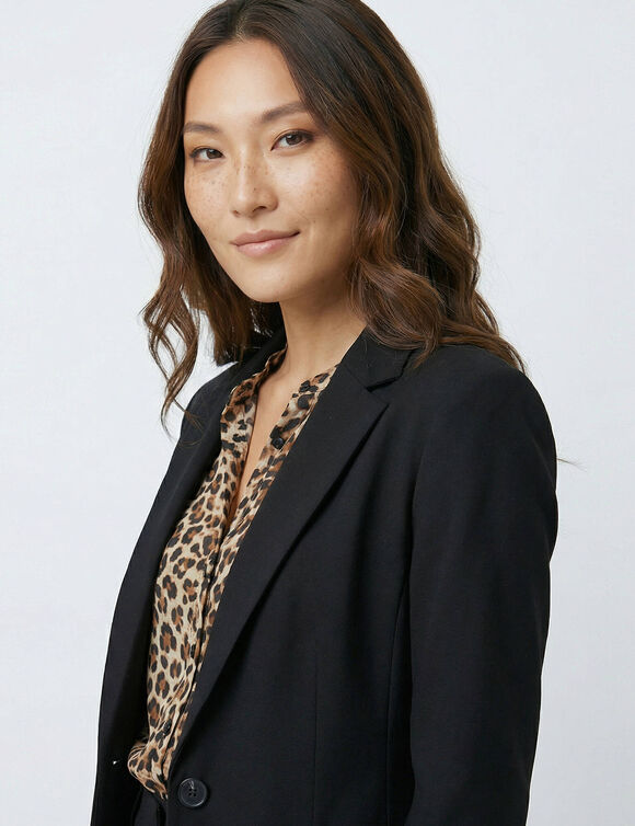 Veste blazer fluide, manches longues (noir)