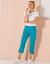 7/8-broek met tailleband in tricot (donker turkoois)