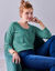 Cardigan boutonné col rond uni (vert céladon)