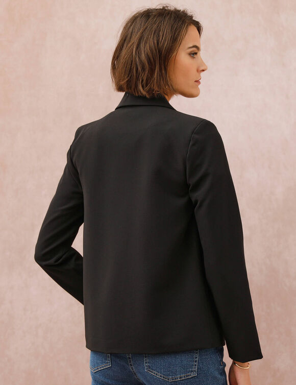 Veste blazer, boutonnage crois&eacute; (noir)