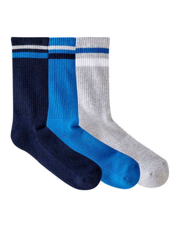 Chaussettes côtelées - lot de 3 paires (bleu)