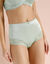 Gaineslip in glanstricot en kant Avila - set van 2 (kaki + linde)