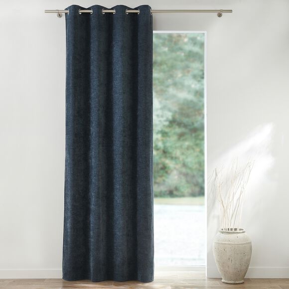 Gordijn met chenille-effect (marine)