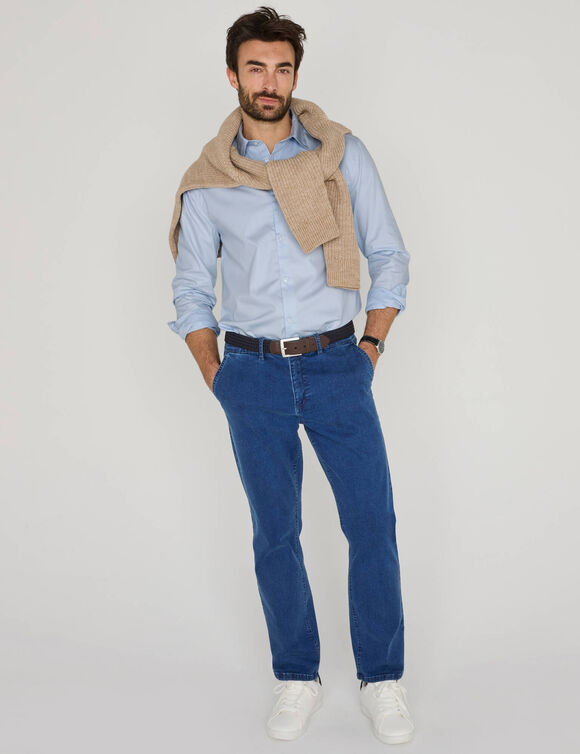 Overhemd van 100% katoen twill, onderhoudsvriendelijk (hemelsblauw)