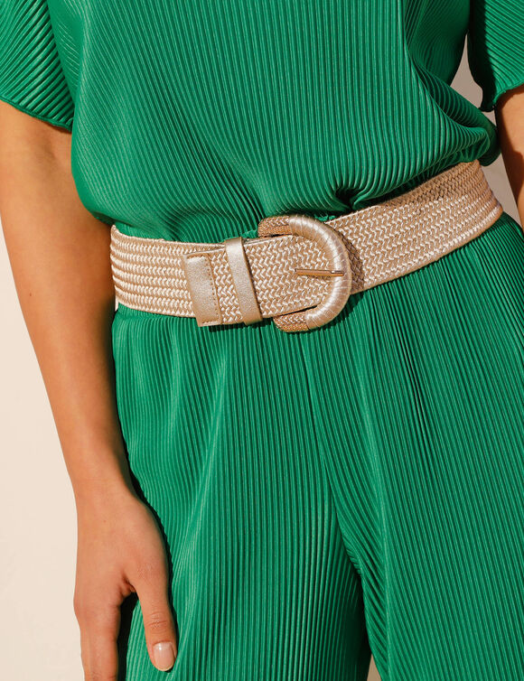 Ceinture tressée élastiquée teinte dorée (doré)
