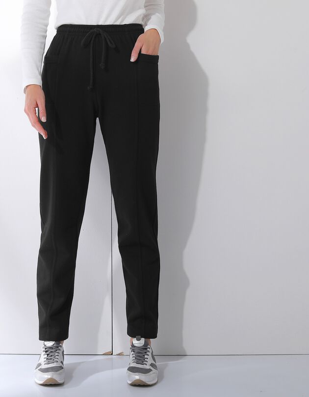 Pantalon jogging, molleton gratté (noir)