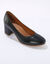 Pumps in glad leer met ronde neus (zwart)