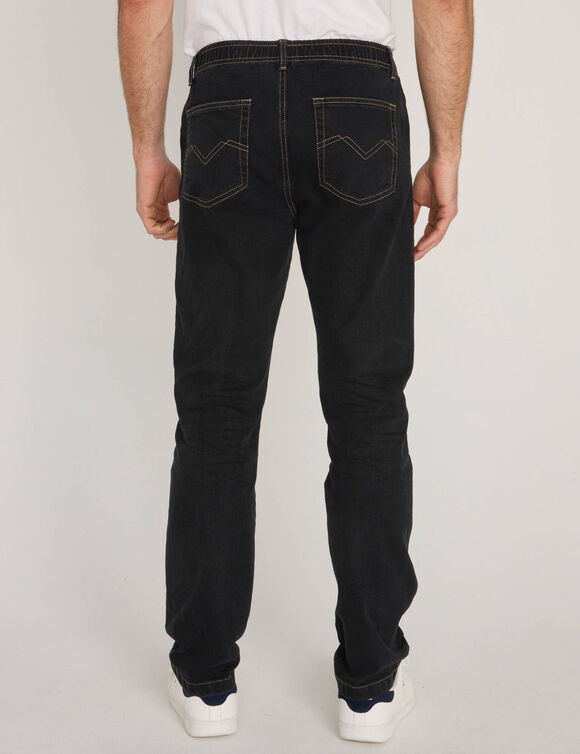 Rechte jeans met elastische tailleband - L28 (black)