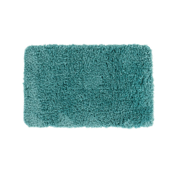 Tapis de bain uni moelleux microfibre (lagon)