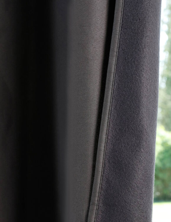 Rideau isolant uni envers polaire finition oeillets (anthracite)