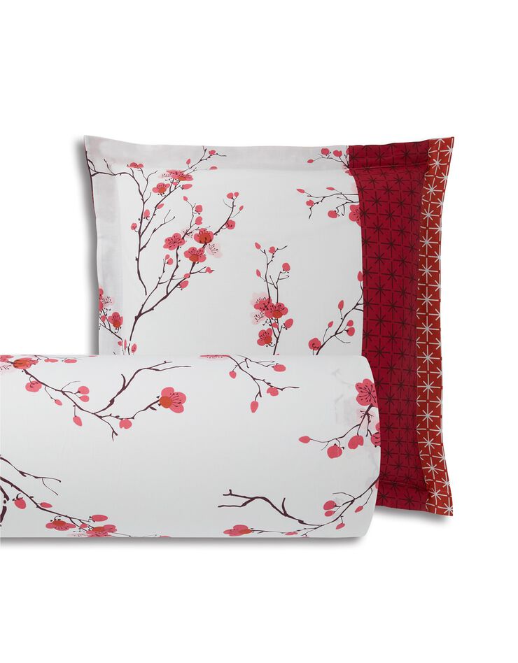 Linge de lit Kimori en coton imprimé fleurs de cerisier, rouge, hi-res image number 6