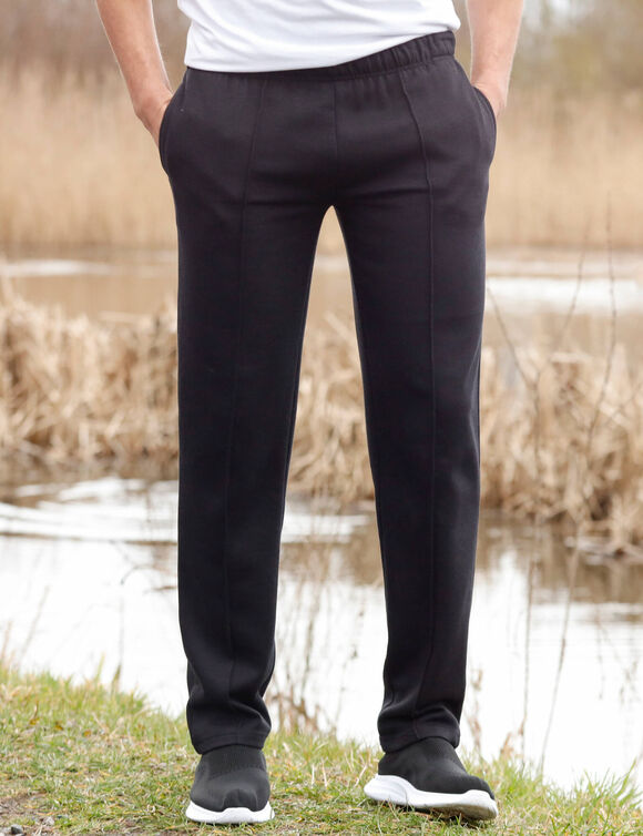 Pantalon loisirs molleton, bas droits (noir)
