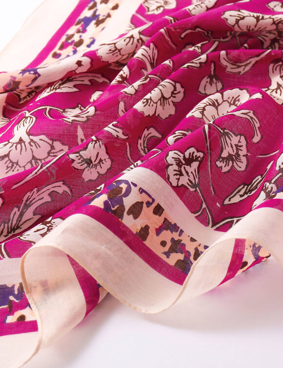 Foulard coton imprimé indien (prune)