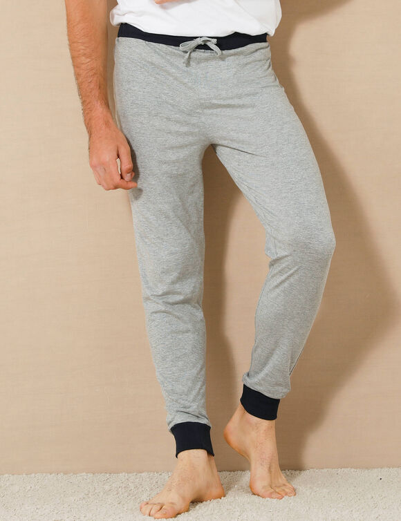 Pyjamabroek met rechte pijpen - set van 2 (grijs + marine)