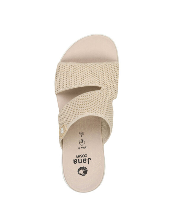 Mules compens&eacute;es, semelle confort (beige)