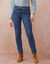 Slimjeans met hoge taille, ingekort model (stone)