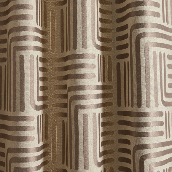 Gordijn in jacquard met lijnenprint (taupe)