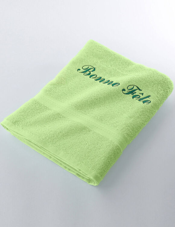 Effen handdoek, zacht comfort, personaliseerbaar (anijs)