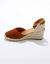 Sandalen met sleehak en bindlintjes (karamel)