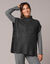 Pull col montant sans manches, maille perlée (anthracite chiné)