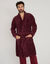 Fleece-kamerjas met pluche-achtige textuur en chevron-print bedrukt met visgraatprint (bordeaux)