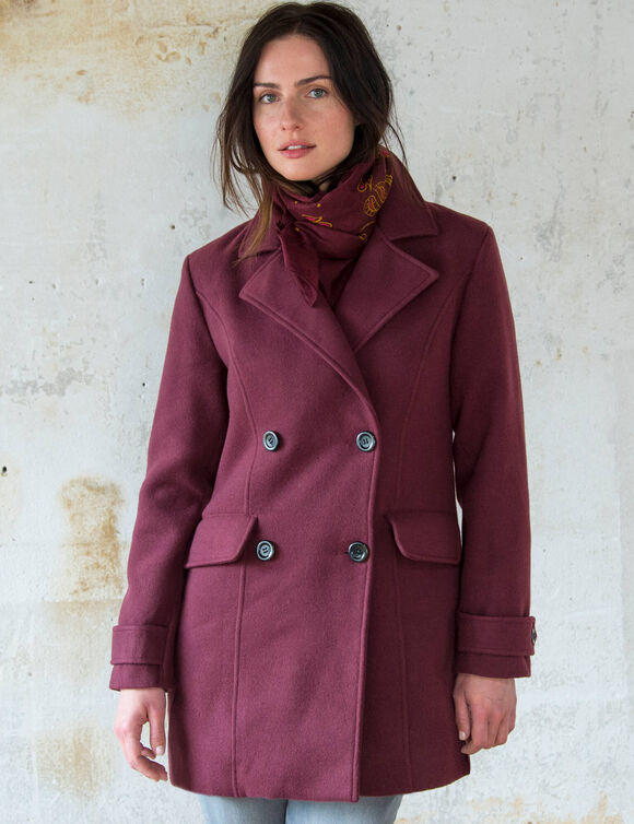 Effen cabanjack met knopen (bordeaux)