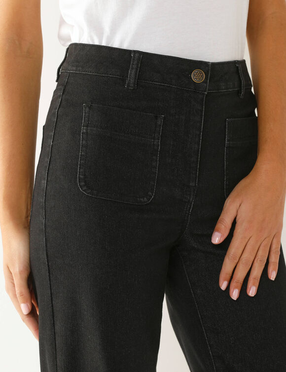 Jean coupe large taille haute, stature moyenne (black used)